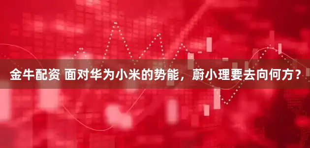 金牛配资 面对华为小米的势能，蔚小理要去向何方？